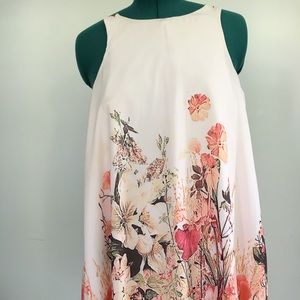 Floral pink tank dress